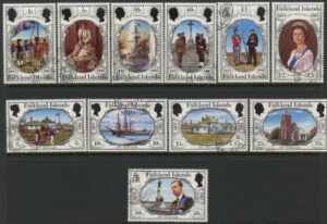 1982 Falkland Islands SG.439-49 150th Anniversary of British Administration. set 11 values. used (CTO)