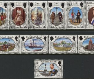 1982  Falkland Islands SG.439-49  150th Anniversary of British Administration.  set 11 values. used (CTO)