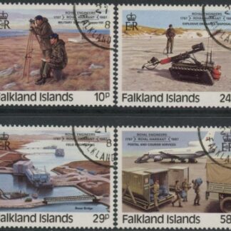 1987 Falkland Islands. SG.539-42 Bicentenary of Royal Engineers Royal Warrant. set 4 values. used (CTO)