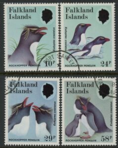 1986 Falkland Islands.  SG.532-5  Rockhopper Penguins.  set 4 values. used (CTO)