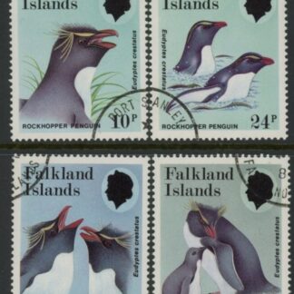 1986 Falkland Islands.  SG.532-5  Rockhopper Penguins.  set 4 values. used (CTO)
