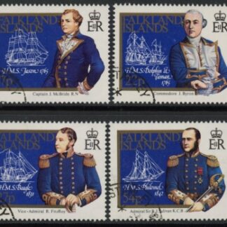 1985 Falkland Islands.  SG.510-3 Early Cartographers set 4 values.  used (CTO)