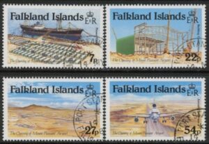 1985 Falkland Islands. SG.501-4 Opening of Mount Pleasant Airport. set 4 values. used (CTO)