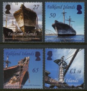 2010 Falkland Islands  SG.1157 - 60 Restoration of SS Great Britain set 4 values. used (CTO)