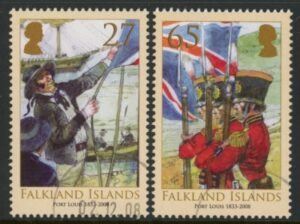 2008 Falkland Islands - SG.1109-10  175th Anniversary Port Louis. set 2 values. used (CTO)