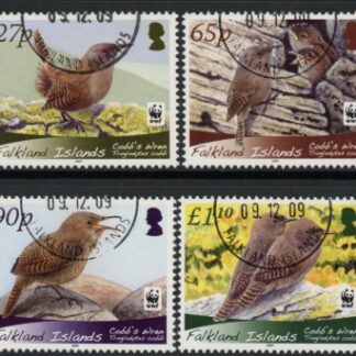 2009 Falkland Islands. SG.1144-7 Endangered Species Cobbs Wren. set 4 values.  used (CTO)