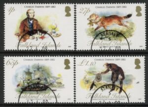 2009 Falkland Islands - SG.1127-30 Birth Bicentenary Charles Darwin set 4 values.  used (CTO)