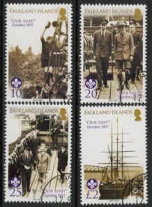 2007 Falkland Islands - SG.1078-81 Transfer of 'Discovery' to Boy Scouts Association set of 4 values. used (CTO)