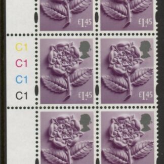 EN62  £1.45 Tudor Rose (new typeface) Litho Cyld. C1 x 4 grid R1 C3  Cartor  U/M (MNH)