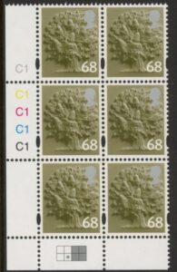 EN31 68p Oak Tree 2B cyld. C1x5 Phos C1 Grid R2 C2 Cartor. U/M (MNH)