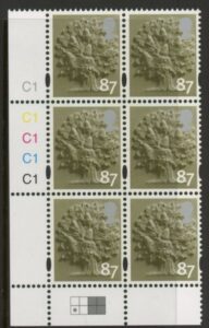 EN32 87p Oak Tree 2B cyld. C1x5 Phos C1 Grid R2 C1 Cartor. U/M (MNH)