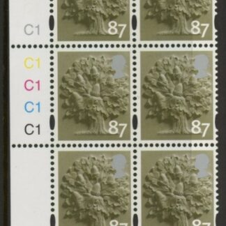 EN32  87p Oak Tree 2B   cyld. C1x5   Phos C1 Grid R2 C1 Cartor.  U/M (MNH)