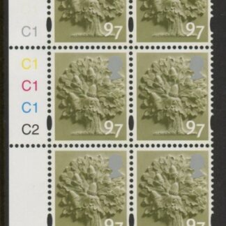 EN34  97p Oak Tree 2B   cyld. C1x4 C2   Phos C1 Grid R1 C1 Cartor.  U/M (MNH)