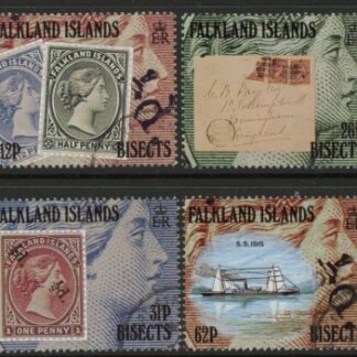 1991 Falkland Islands.  SG.639-42  Centenary of Bisected Surcharges. set 4 values. Used (CTO)