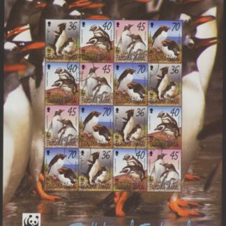 2002 Falkland Islands. SG.937-40 (x4) Endangered Species - Penguins. sheetlet fine used