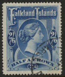 1898 Falkland Islands SG.41 2/6d deep blue. fine used.