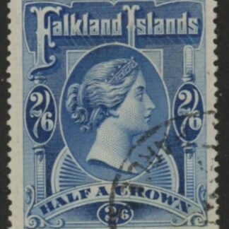 1898 Falkland Islands SG.41 2/6d deep blue. fine used.