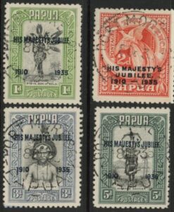 1935 Papua (British New Guinea) SG.150-3 Silver Jubilee set 4 values Used