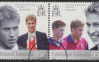 2003 Falkland Islands. SG.952-3  21st Birthday of Prince William of Wales.set 2 values. fine used.