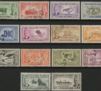 1952 Falkland Islands SG.172-185  KGVI set 14 values, fine used.