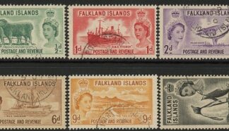 1955 Falklands SG.187-92 Pictorials set 6 values. fine used.