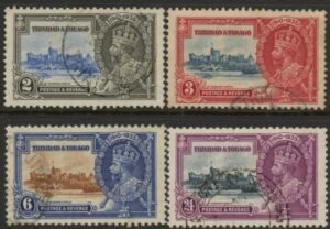 1935 Trinidad & Tobago SG239-42  KGV Silver Jubilee Set of 4 values Used