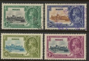 1935 Malta SG.210-3  KGV Silver Jubilee Set of 4 values Used