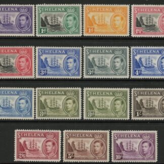 1938-40 St Helena. KGVI SG.131-140 + sg.136ab   set 14+1  values Mounted mint.(cat.£147.00)