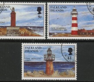 1997 Falkland Islands. SG.792-4  Lighthouses. set 3 values.fine used.