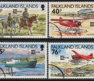 1996 Falkland Islands.  SG.766-9  Capex 96 Stamp Exhibition Toronto. (Mail Transport).  set 4 values. fine used.