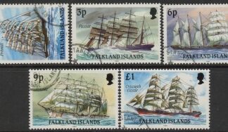 1991 Falkland Islands.  SG.613-25 Cape Horn Sailing Ships (with Imprint Date). set 5 values. Used (CTO)