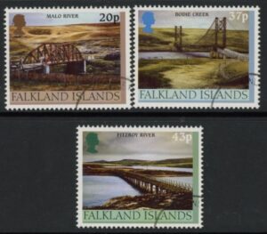 2000 Falkland Islands.  SG.882-4 Bridges. set 3 values. fine used.