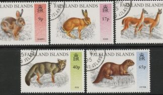 1995 Falkland Islands.  SG.752-6   Introduced Wild Animals. set 5 values.fine used.