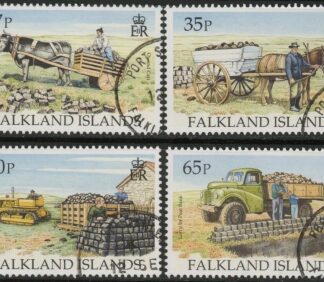 1995 Falkland Islands.  SG.742-5 Transporting Peat. set 4 values. fine used.