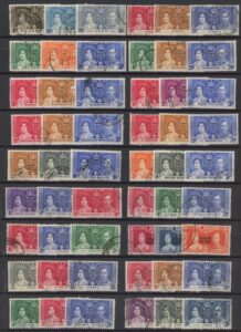1937 KGVI Coronation - total 58 sets (no GB or Newfoundland long set). (4 scans).used.