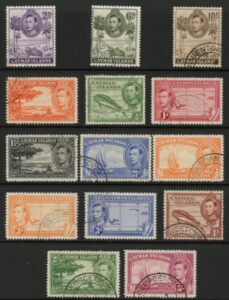Caymen Islands. KGVI SG115-126 set 14 values fine used.