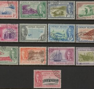 Caymen Islands. 1950 KGVI SG135-147 set 13 values fine used.