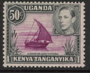 K.U.T.. KGVI 1949 SG144d  50c reddish purple & black. perf 13¼ x 11¾ M/M (cat £50.00).