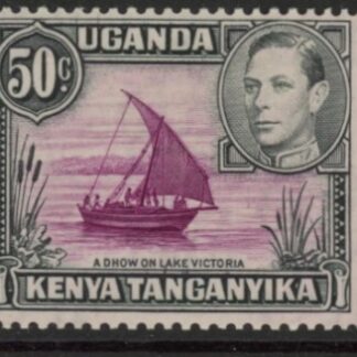 K.U.T.. KGVI 1949 SG144d  50c reddish purple & black. perf 13¼ x 11¾ M/M (cat £50.00).