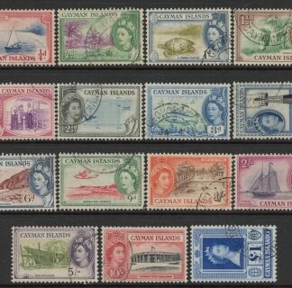 Caymen Islands. 1953 QEII SG148-161a set 15 values fine used.