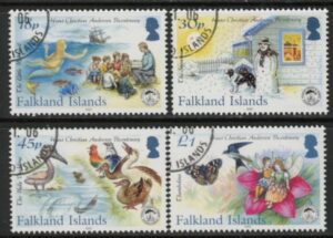 2005 Falkland Islands  SG.1030-3   Birth Bicentenary of Hans Christian Anderson.. set 4 values. fine used.