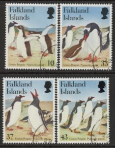 2001 Falkland Islands.  SG.913-6 Gentoo Penguins. set 4 values. fine used.