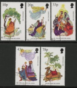 2000 Falkland Islands.  SG.885-9 Christmas. set 5 values. fine used.