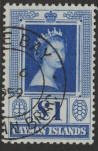 1959 Cayman Islands. SG161a £1.00 blue fine used.