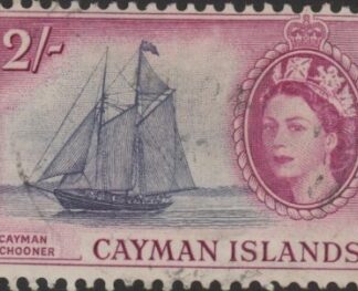 1955 Cayman Islands. SG159  2/-  slate-violet & reddish purple. fine used.