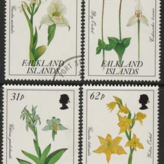 1991 Falkland Islands.  SG.629-32  Orchids. set 4 values. Used (CTO)