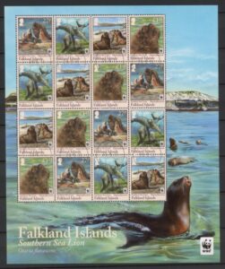2011 Falkland Islands  WWF Southern Sea Lions Sheetlet SG.1194 - 1197  x 4  fine used.