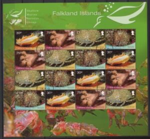 2013 Falkland Islands Shallow Marine Surveys Group  SG.1268a-71a sheetlet. fine used.