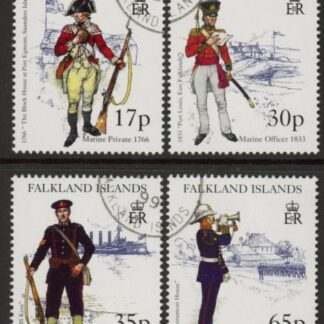 1998 Falkland Islands  SG.825-8   Royal Marine Uniforms.  set 4 values. fine used.