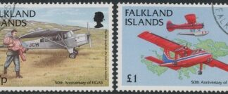 1998 Falkland Islands  SG.823-4  50th Anniversay of Falkland Islands Government Air Service.  set 2 values.fine used.
